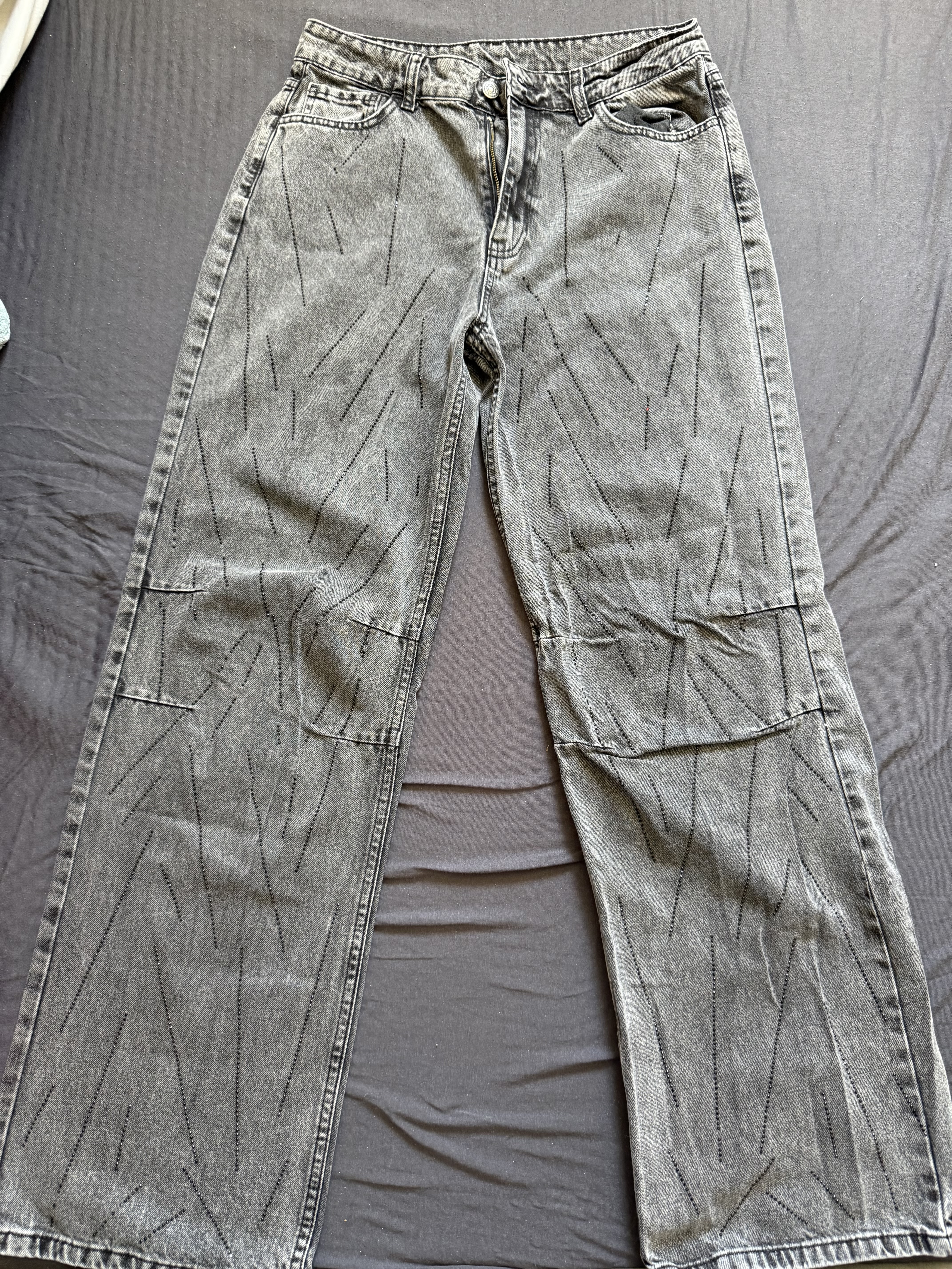 Jeans noir à strass