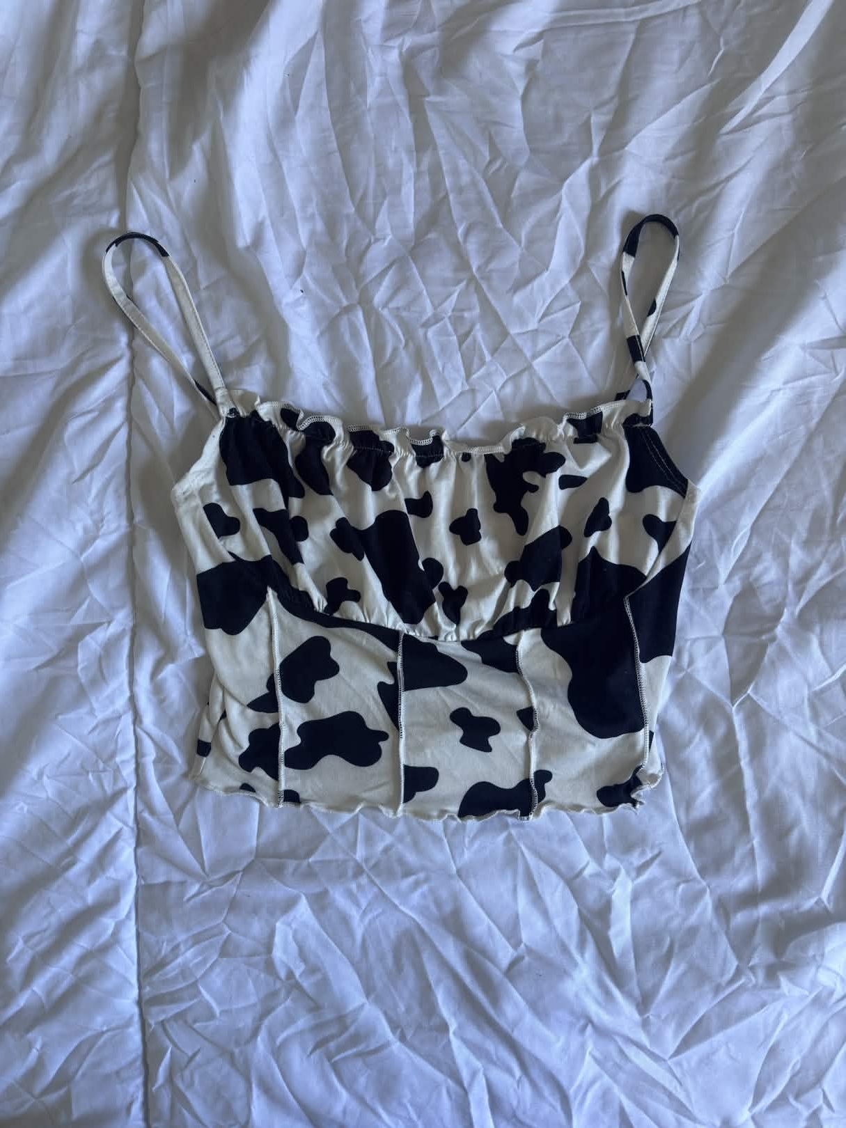 Petit crop top imprimé vache