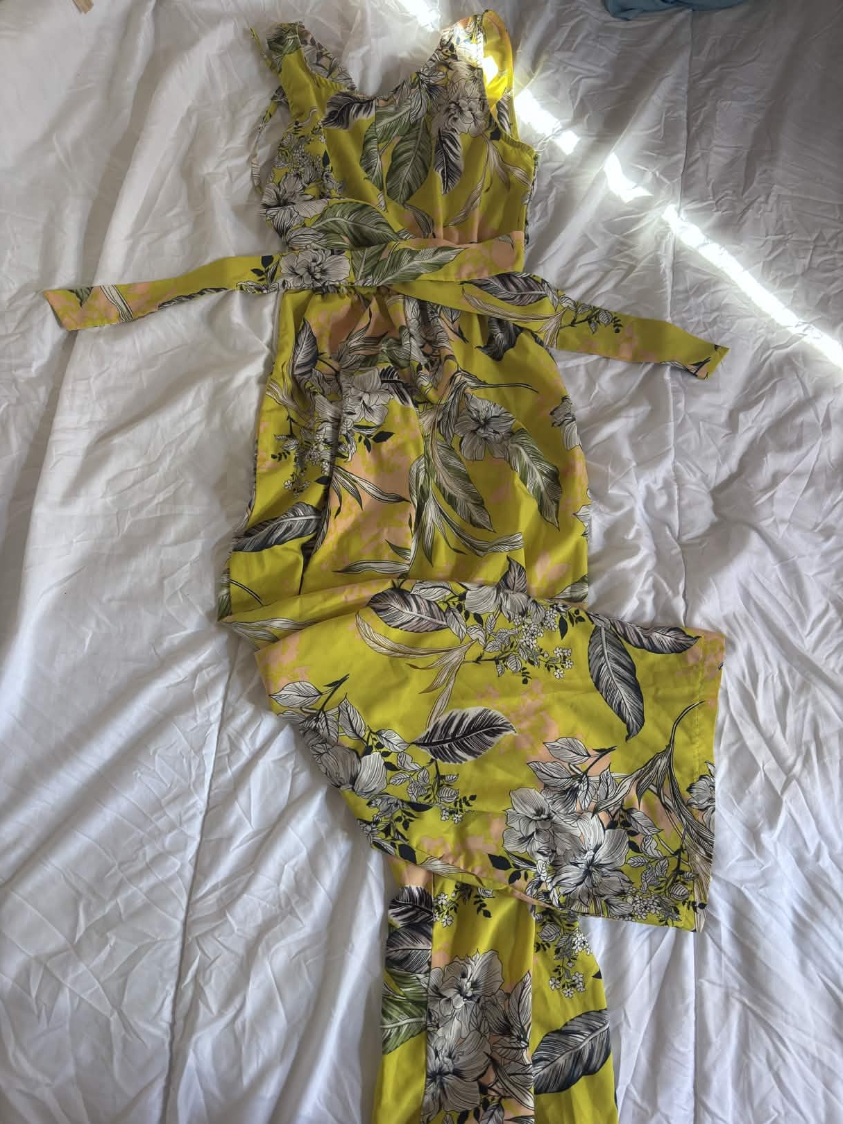 Combi jaune fleuri