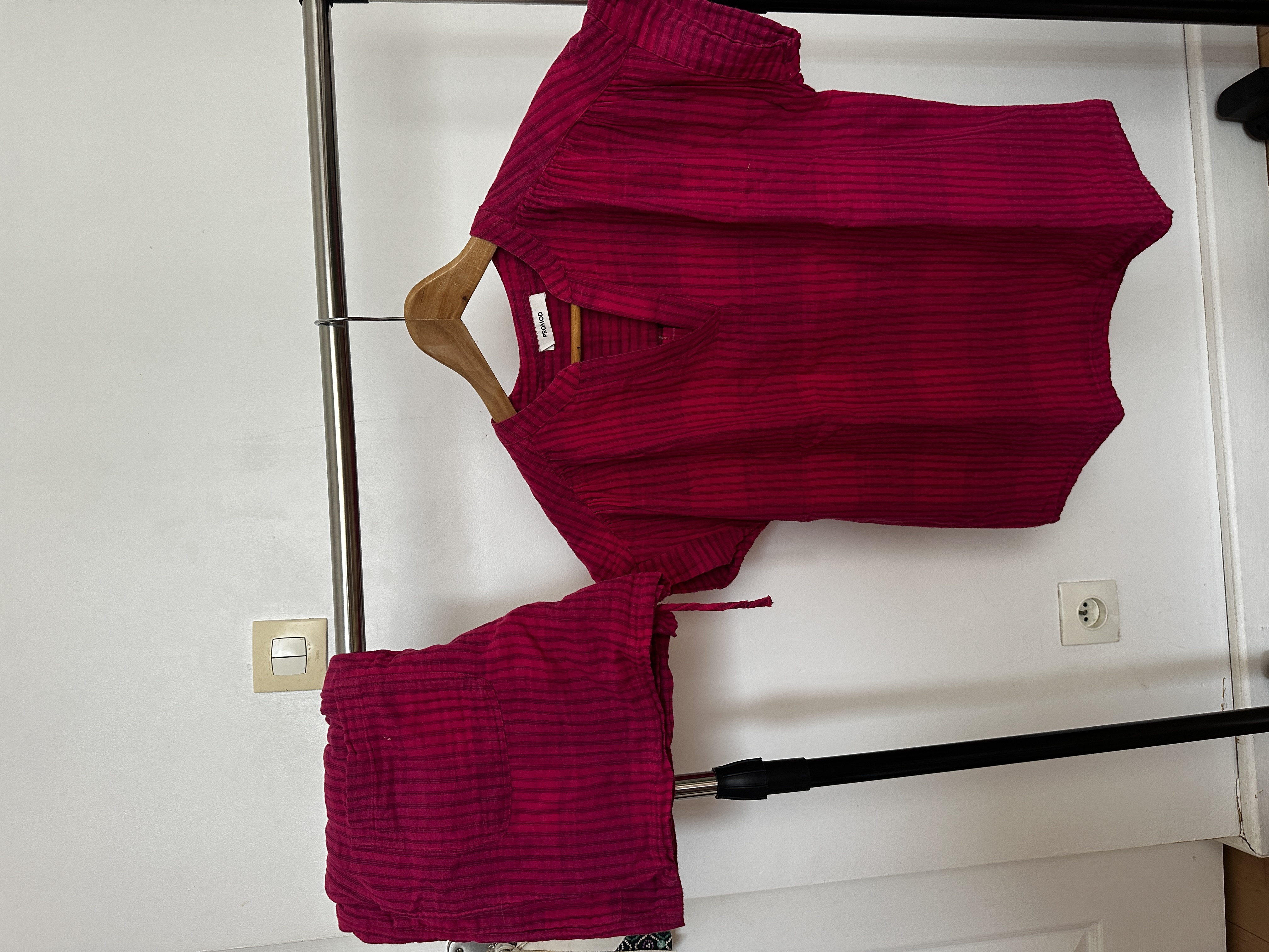 Ensemble à rayures rose Promod S