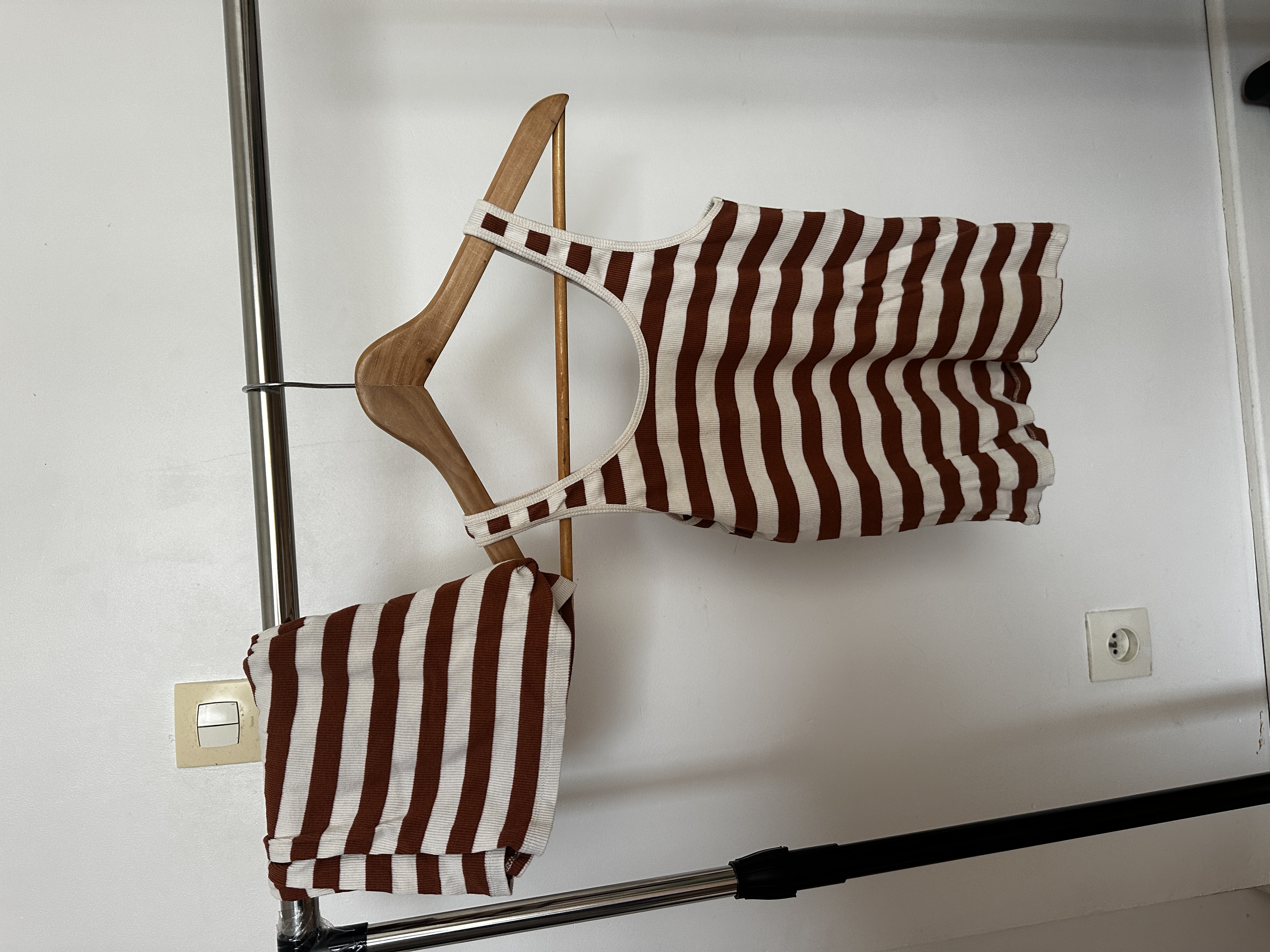 Ensemble à rayure Kiabi marron et blanc S