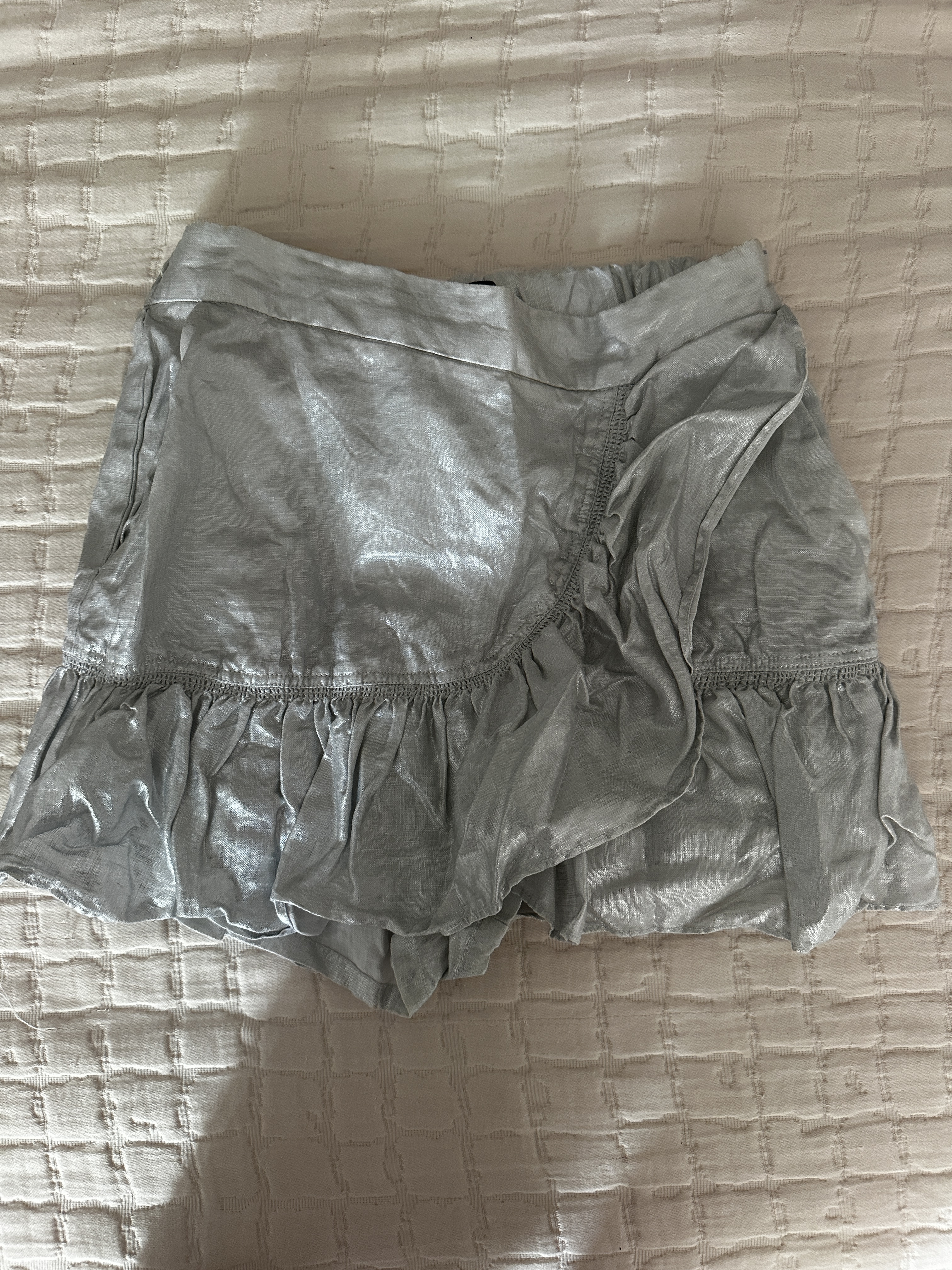 Jupe short argentée Zara S