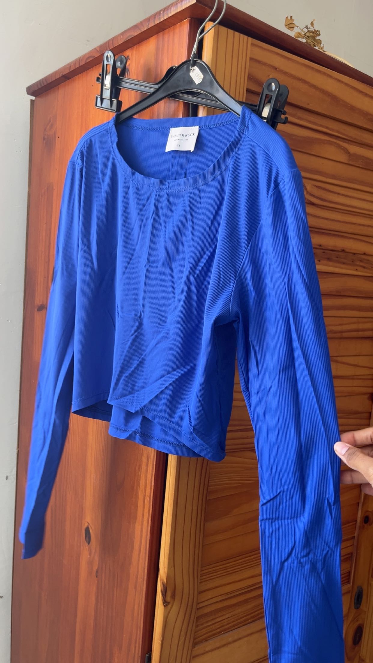 Tshirt crop top bleu