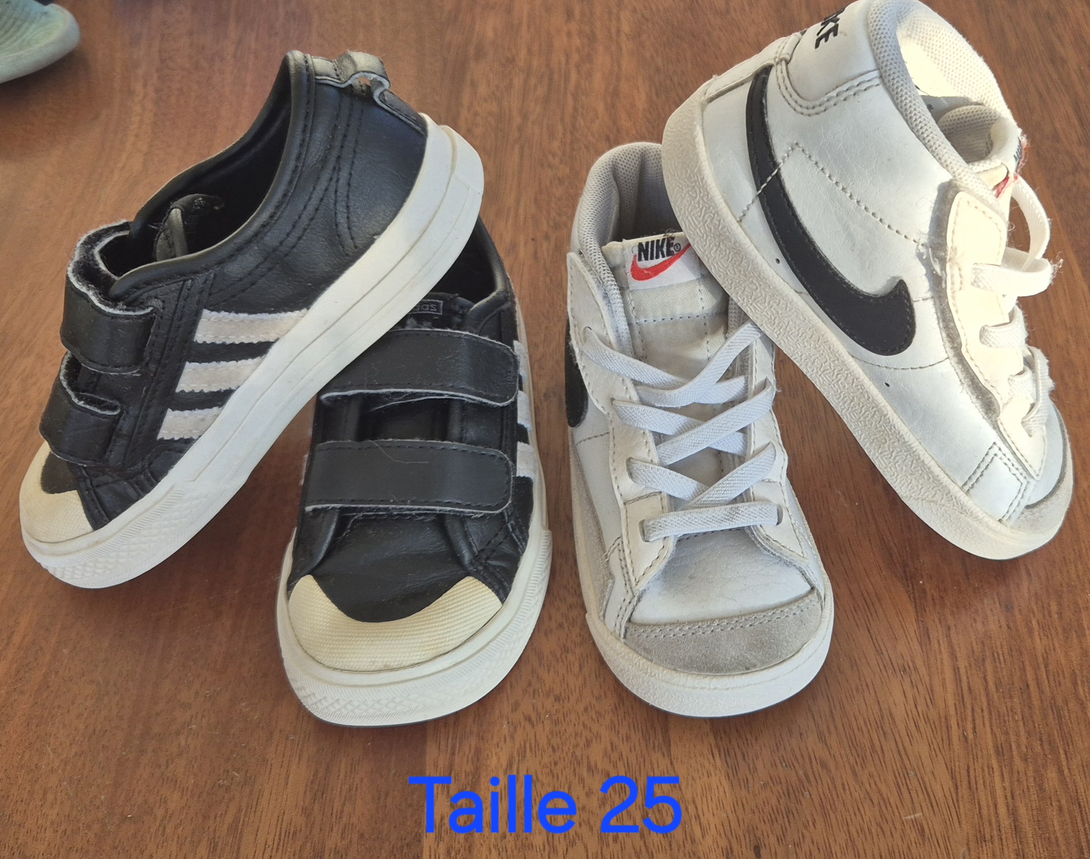 Baskets nike et adidas