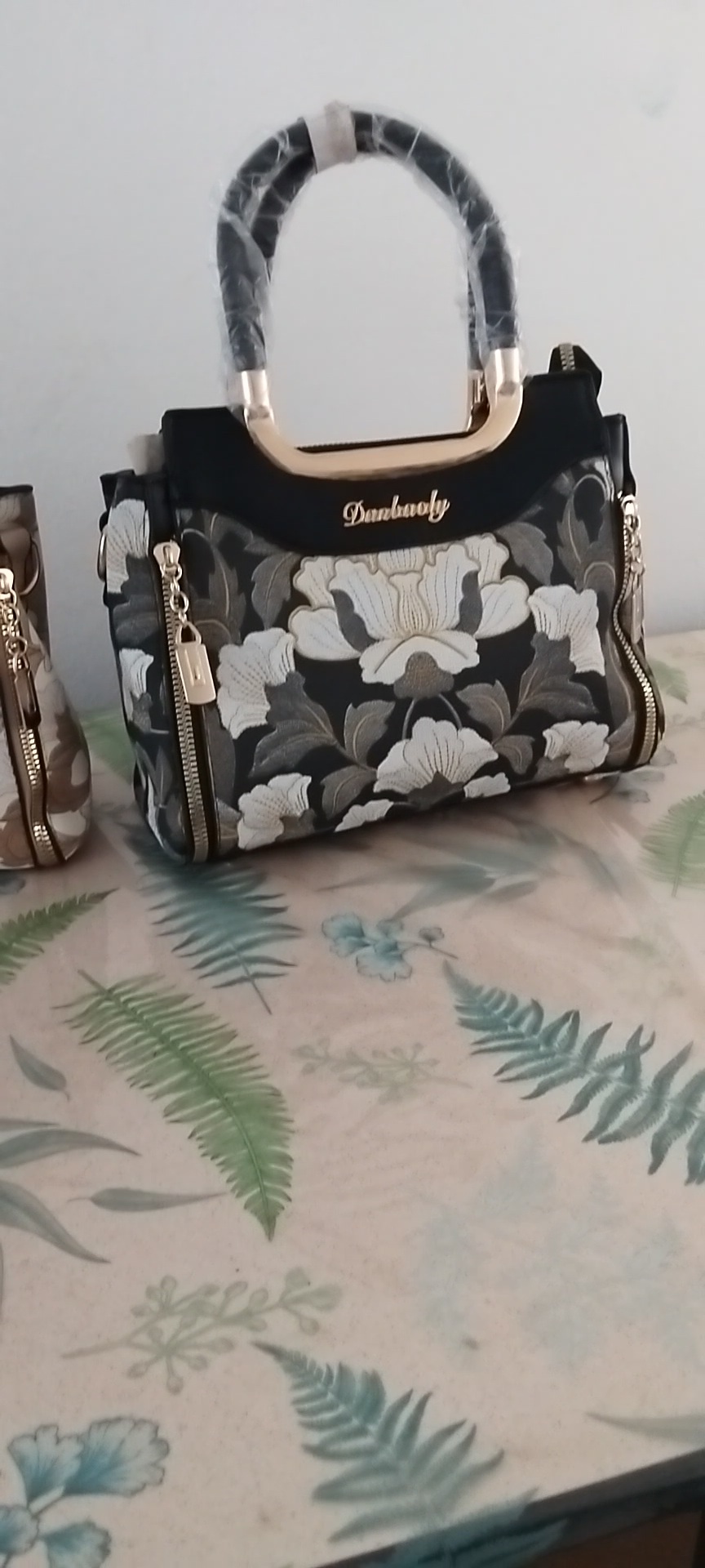 Sacs a main fleuri noir