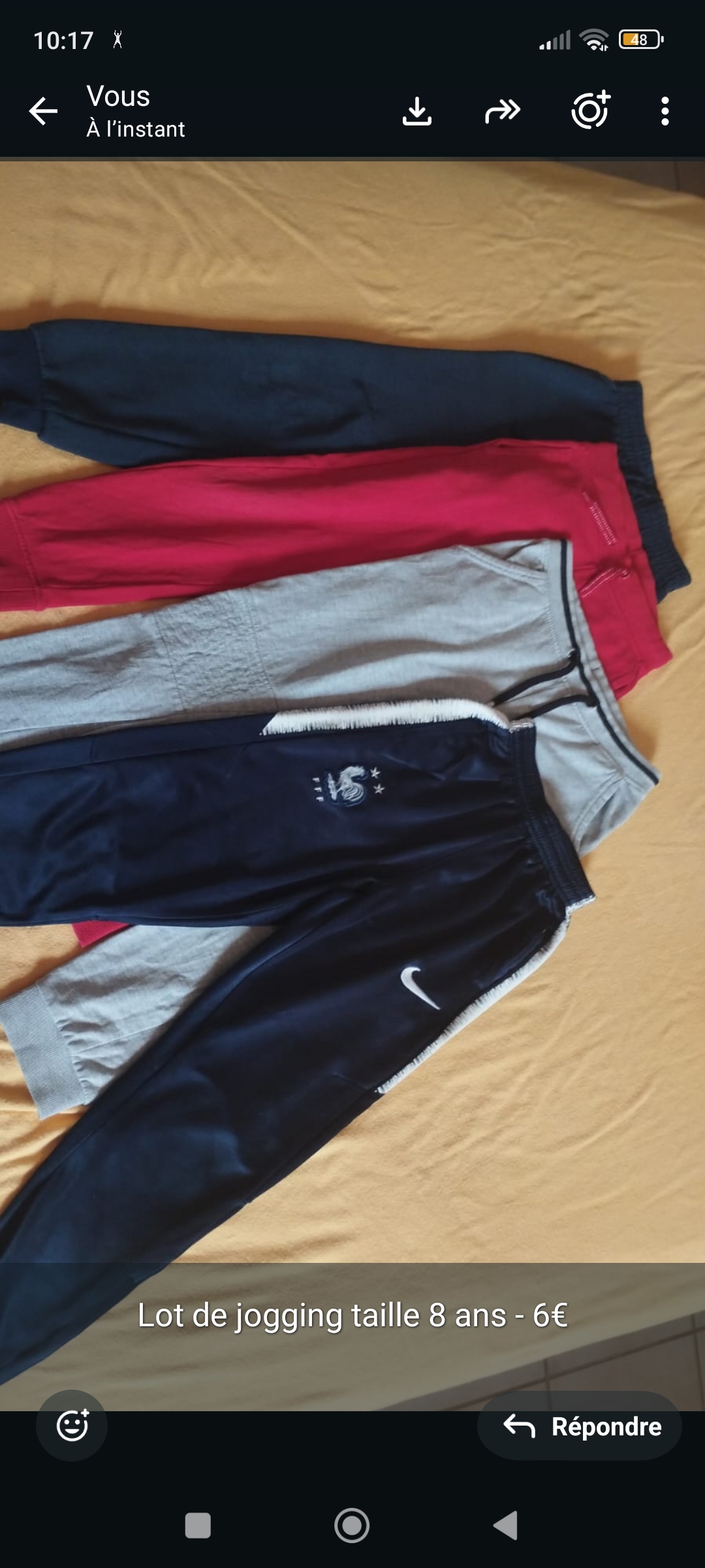 Joggings 8 ans