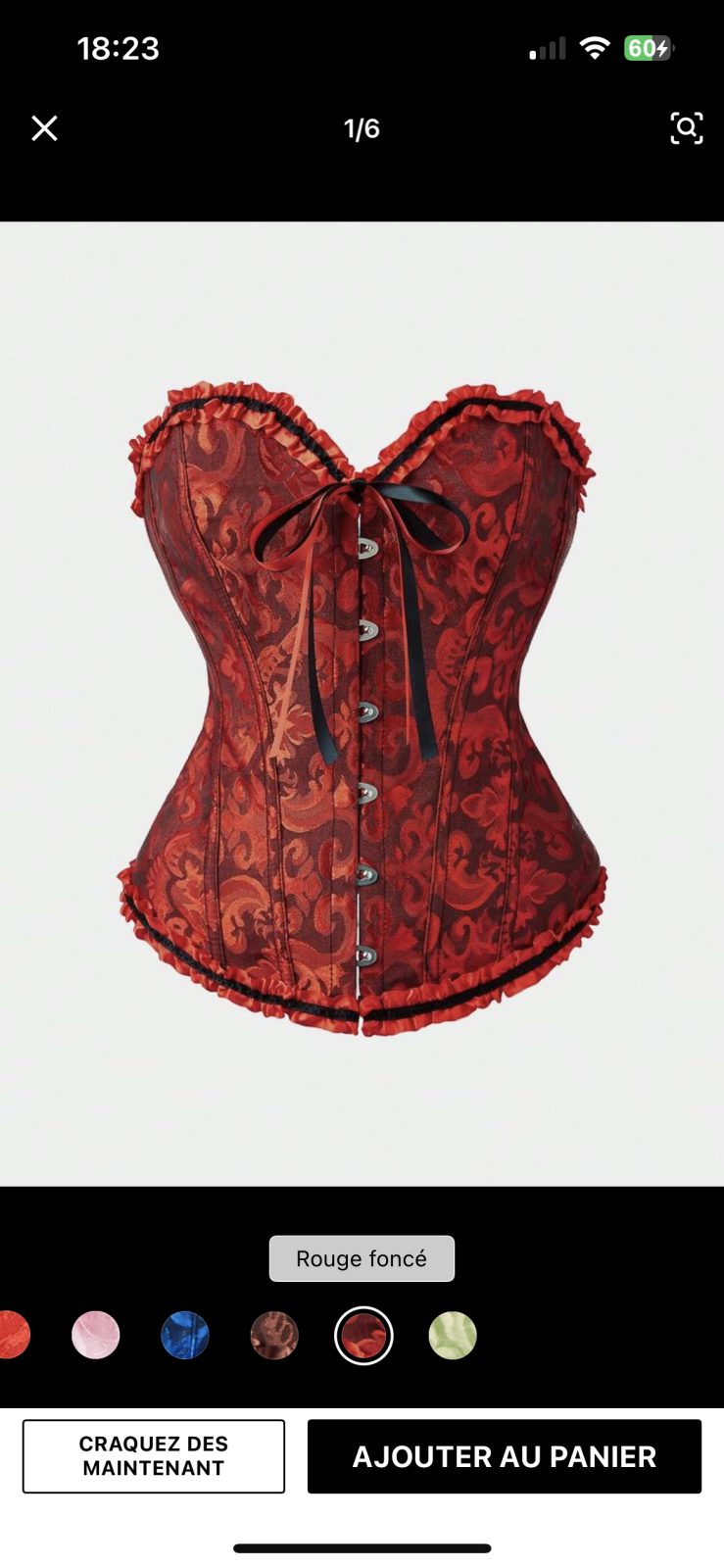 Corset rouge et noir M