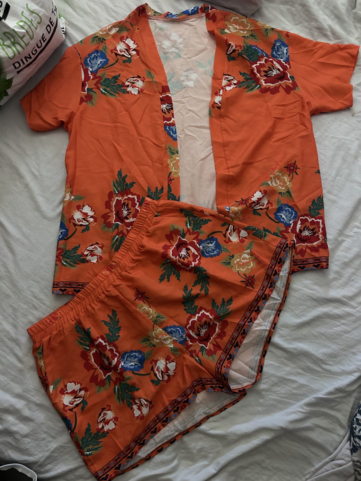 Ensemble Kimono orange