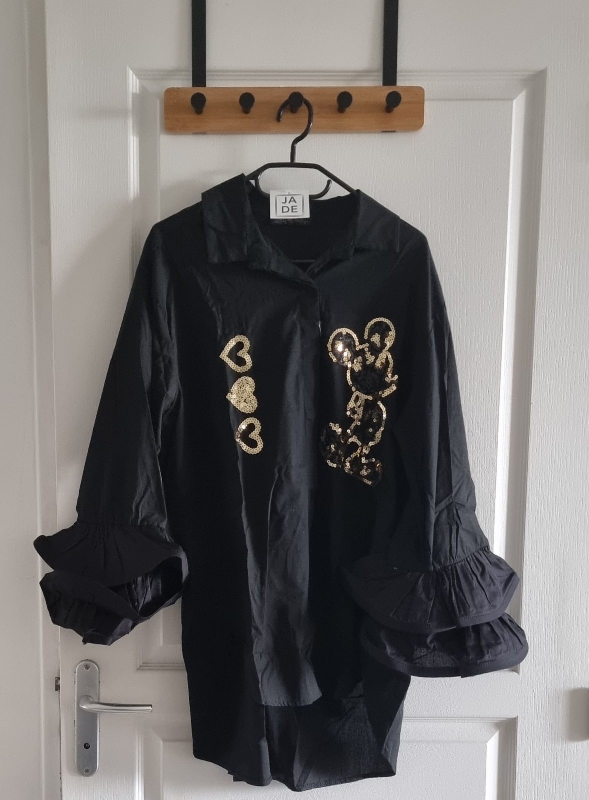 Chemise noire à strass TU