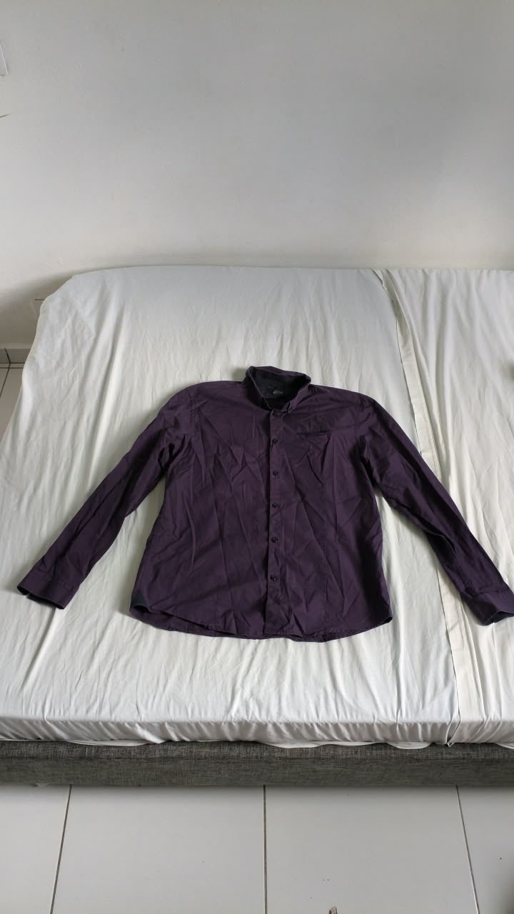 Chemise violet foncé, manches longues — XL