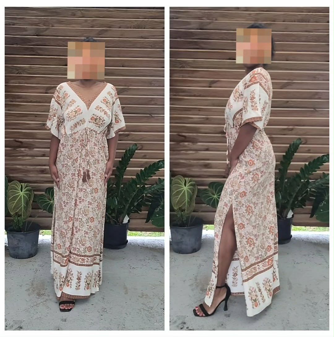 Robe blanche à motifs fleuris