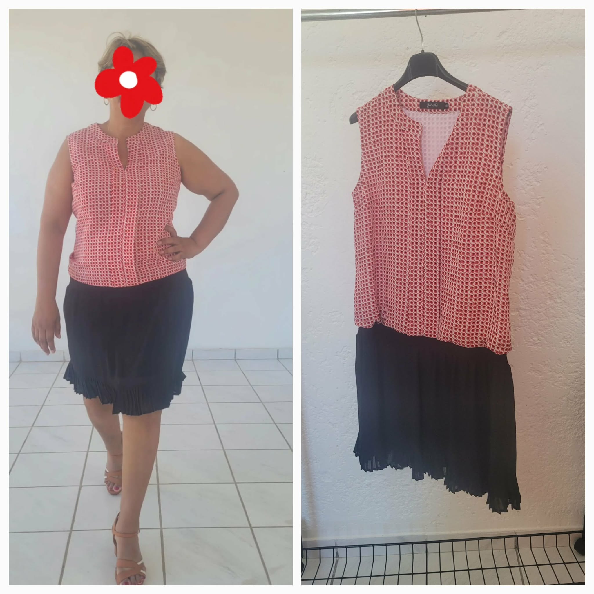Robe rouge et noire