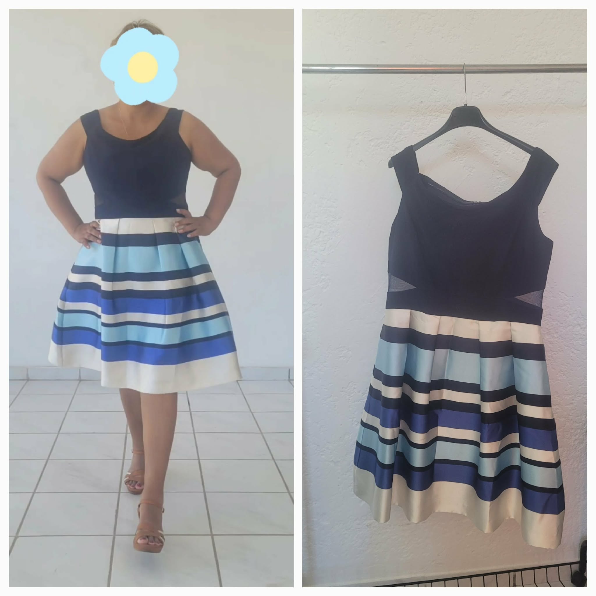 Robe noire et bleue