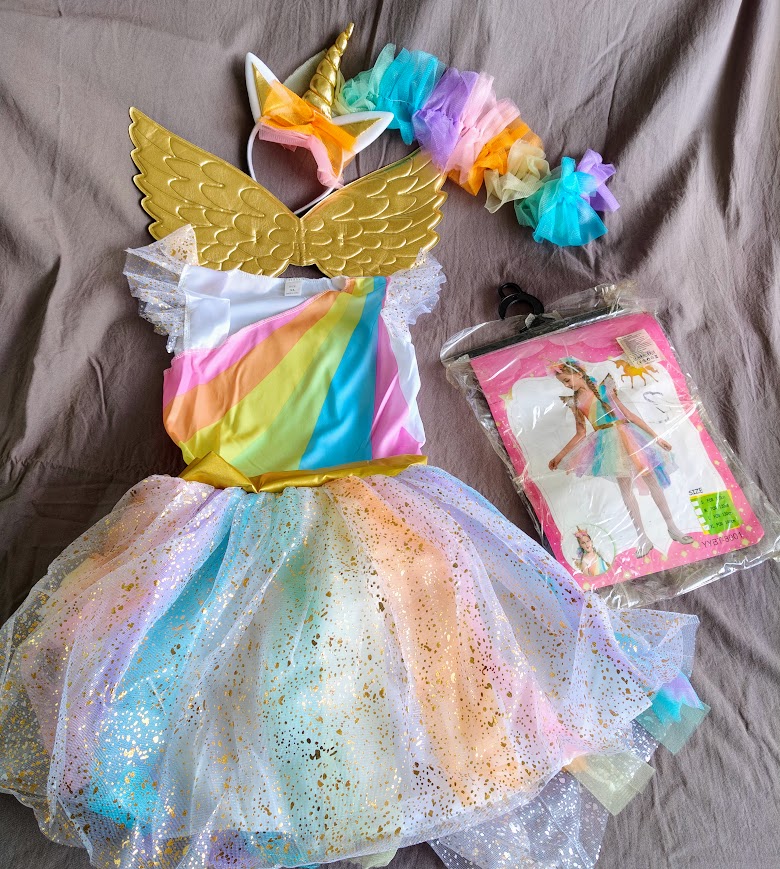 Déguisement fillette licorne NEUF