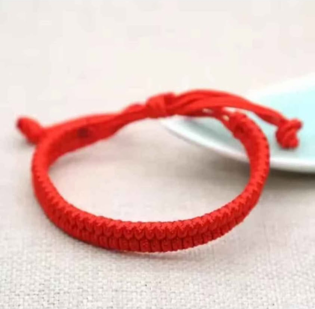 Bracelet tressé rouge réglable neuf