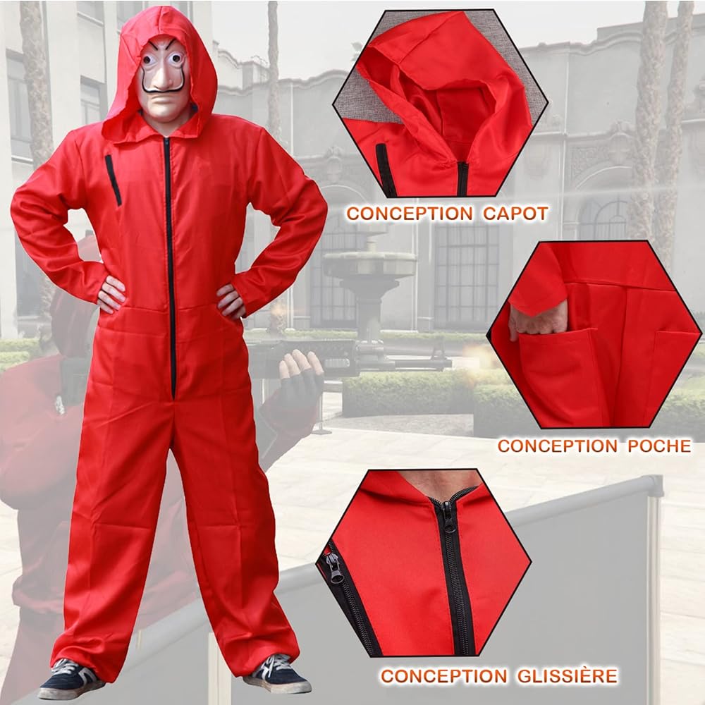 Déguisement adulte CASA DE PAPEL taille M NEUF
