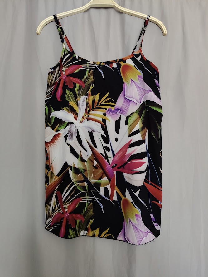 Haut fine bretelle motif fleuri T S/M