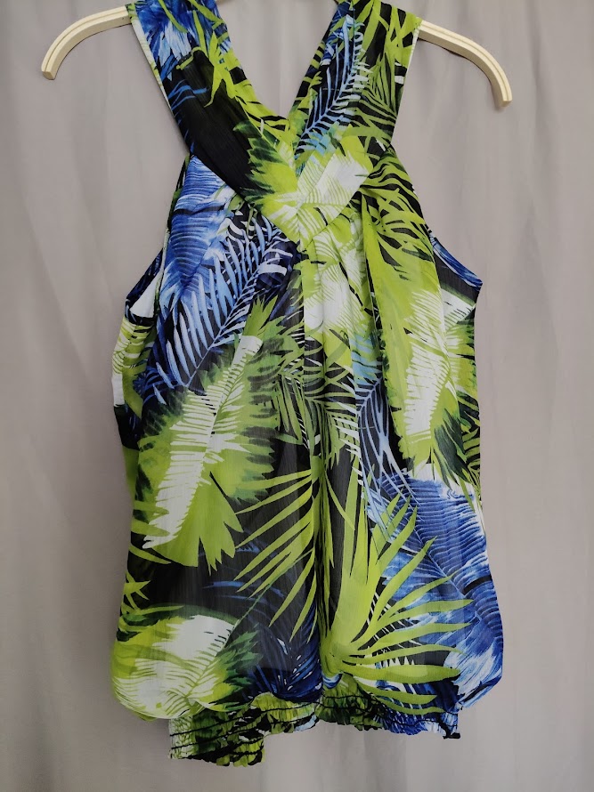 haut blousé sans manche  motif coloré TS/M