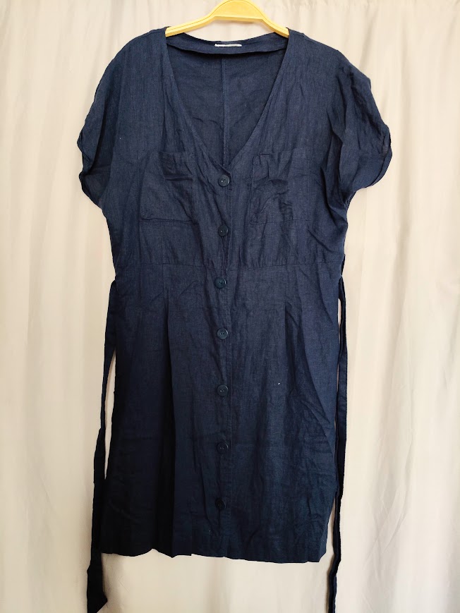 Robe bleu marine en lin TS/M  CACHE CACHE